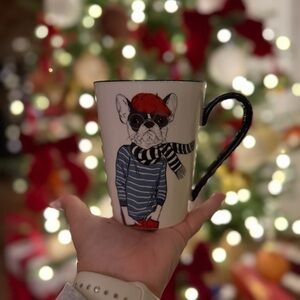 Signature Housewares Hipster Dog-FRENCH BULLDOG Coffee Mug Cup White 16 oz.